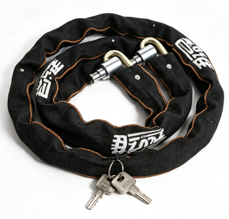 Motorcycle Chain Lock Security Bike Lock with Non Woven Cloth Cover Galvanized Coating for Mobility Scooter and Bike