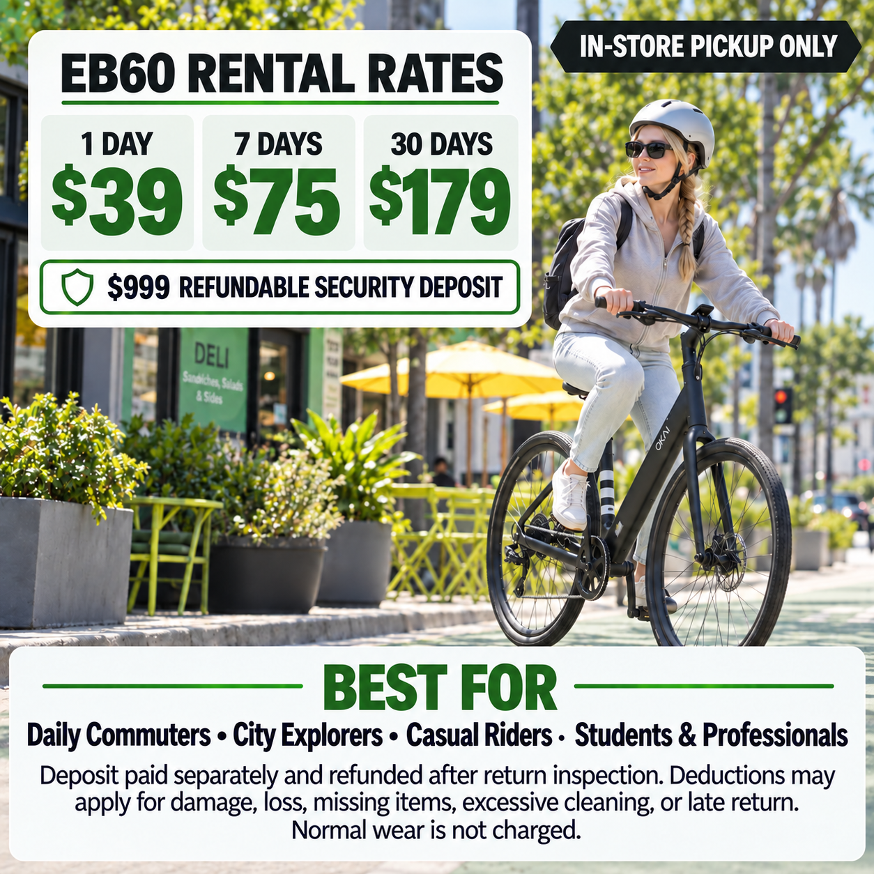 OKAI LyteCycle EB60 Lightweight Commuter E-Bike Rental – Store Pickup Only