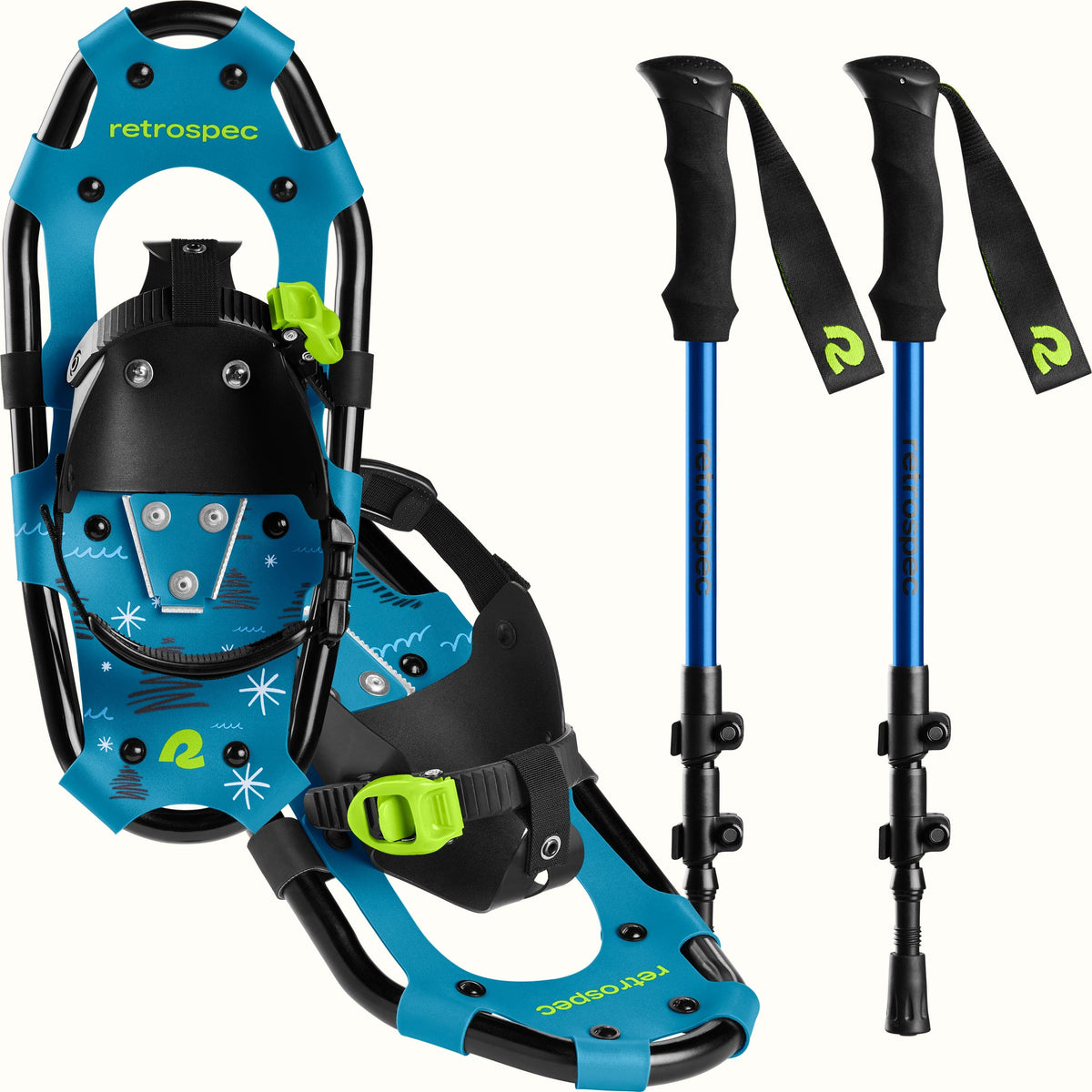 Drifter Kids Snowshoe Bundle With Trekking Poles