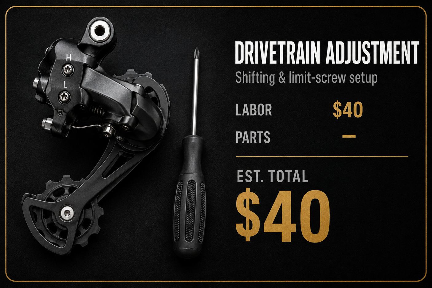 DRIVETRAIN, TUBELESS & BEARING SERVICE