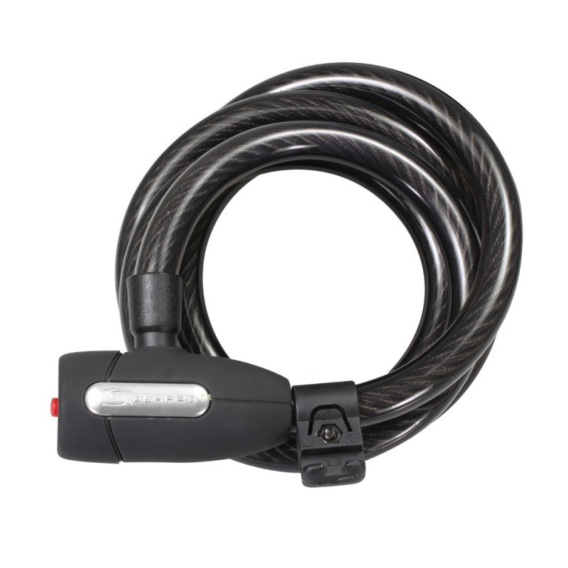 (KL-15) Keyed & Coiled Cable Lock w/ Bracket