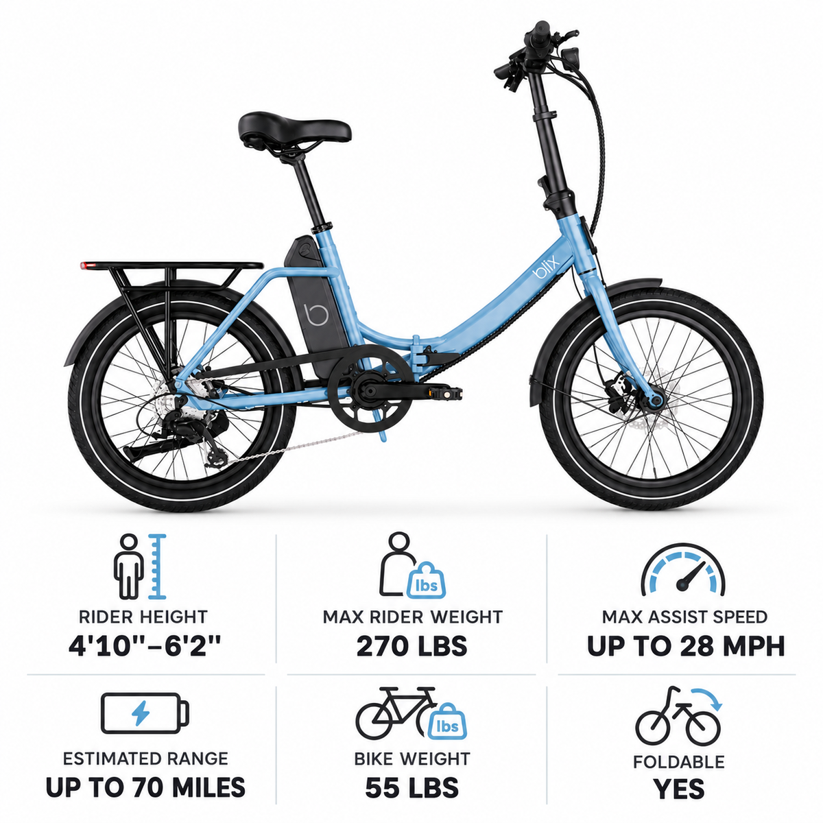 Blix Vika X Folding eBike Rental – Store Pickup Only