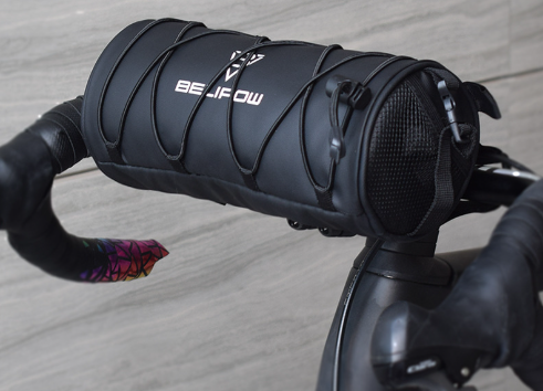 Bike Handlebar Bag Lightweight 4 Mounting Ways on Frame/Seat | Side Mesh,3-Point Install,for Road & MTB,Shoulder Strap