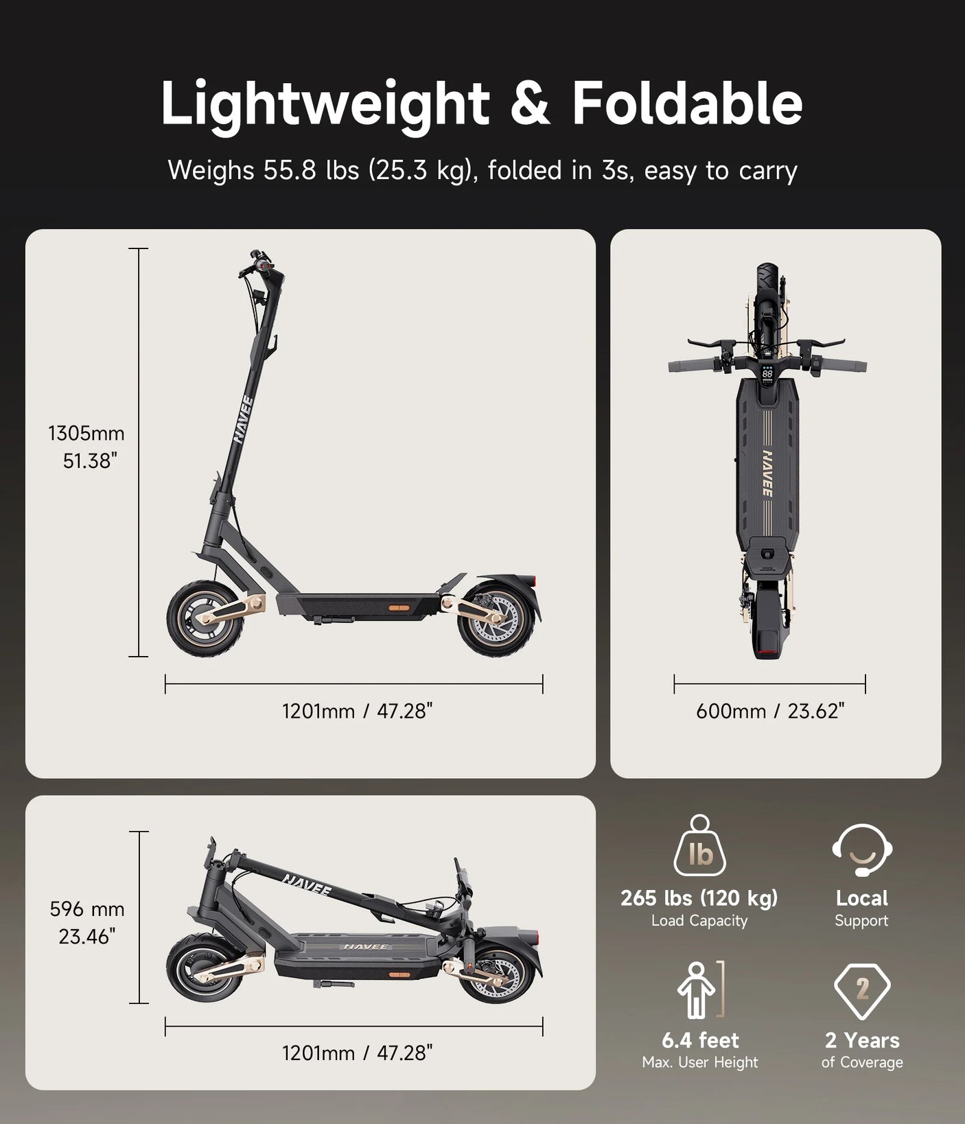 NAVEE ST3 Pro Electric Scooter|Damping Arm™ Suspension|46.6miles Eco-range|1350W