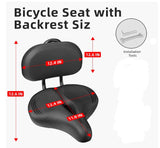 ELV Oversized Bike Seat with Adjustable Backrest, Extra Wide Memory Foam Saddle for Peloton, Exercise Bike, E-Bike & Cruiser
