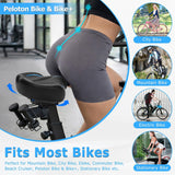 ELV Noseless Oversized Bike Seat, Extra Wide Comfort Saddle with Backrest, Thick Padded Cushion for E-Bike, Cruiser, City & Exercise Bikes