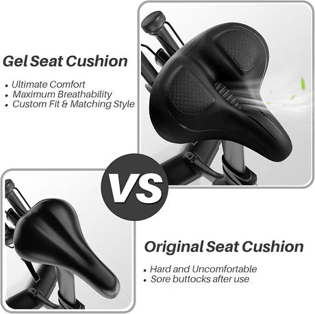 ELV Oversized Bike Seat, Extra Wide Comfort Saddle with High-Density Foam & Shock-Absorbing Springs for Peloton, Exercise & E-Bikes