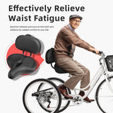ELV Oversized Bike Seat with Adjustable Backrest, Extra Wide Memory Foam Saddle for Peloton, Exercise Bike, E-Bike & Cruiser