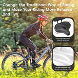 ELV Oversized Bike Seat with Adjustable Backrest, Extra Wide Memory Foam Saddle for Peloton, Exercise Bike, E-Bike & Cruiser