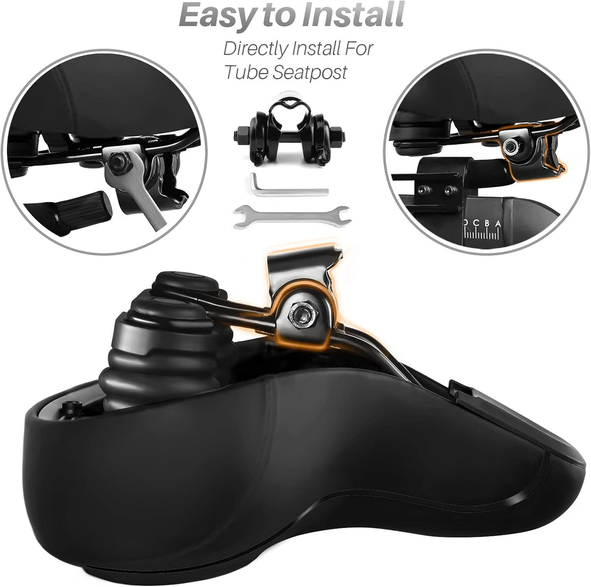 ELV Oversized Bike Seat, Extra Wide Comfort Saddle with High-Density Foam & Shock-Absorbing Springs for Peloton, Exercise & E-Bikes