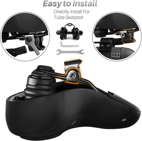 ELV Oversized Bike Seat, Extra Wide Comfort Saddle with High-Density Foam & Shock-Absorbing Springs for Peloton, Exercise & E-Bikes