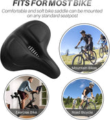 ELV Oversized Bike Seat, Extra Wide Comfort Saddle with High-Density Foam & Shock-Absorbing Springs for Peloton, Exercise & E-Bikes