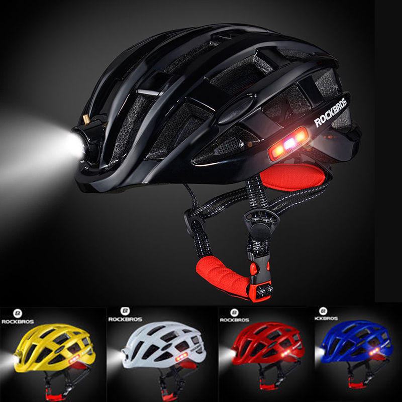 ROCKBROS Cycling Light Helmet 3Modes Bike Ultralight Helmet Electric USB