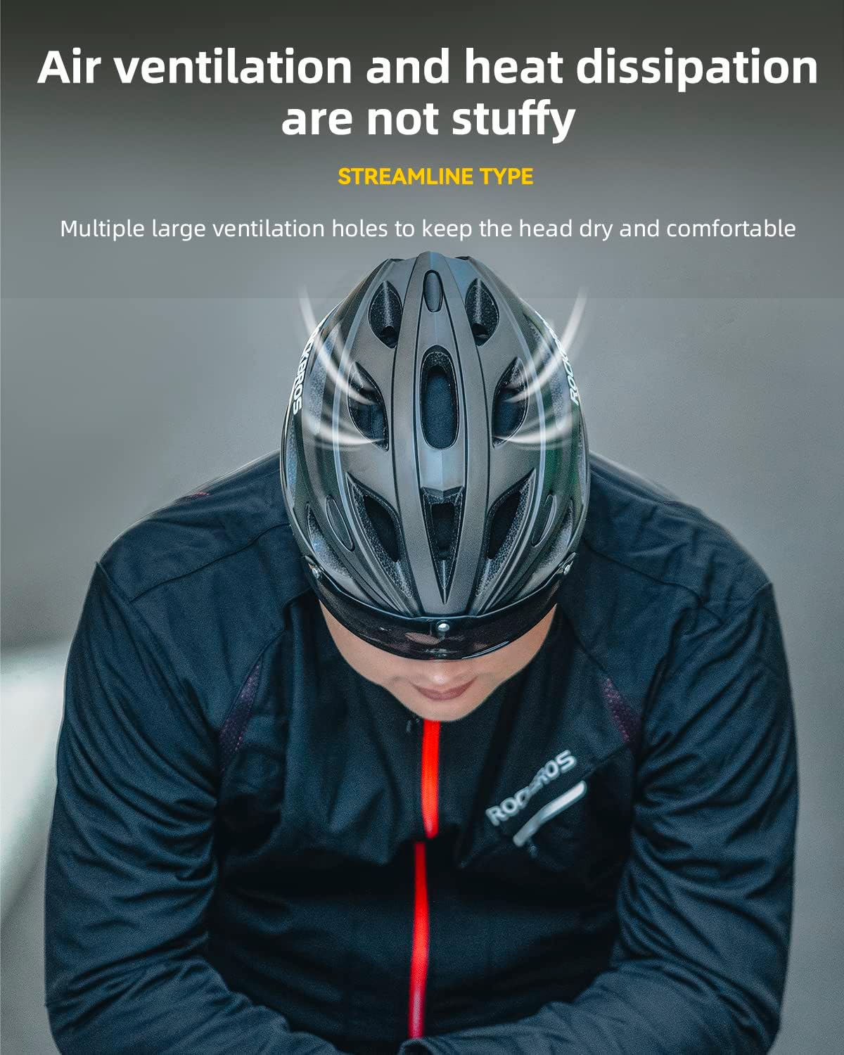 ROCKBROS Lightweight Cycling Helmet with Removable Goggles Sun Visor