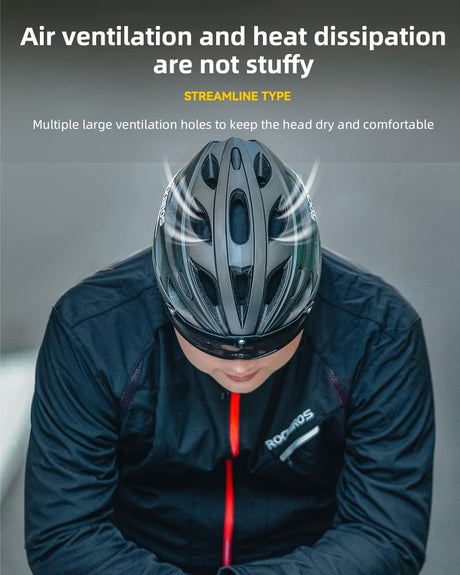 ROCKBROS Lightweight Cycling Helmet with Removable Goggles Sun Visor
