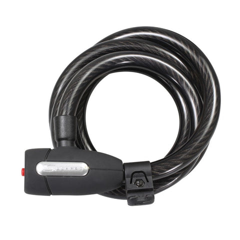 (KL-15) Keyed & Coiled Cable Lock w/ Bracket