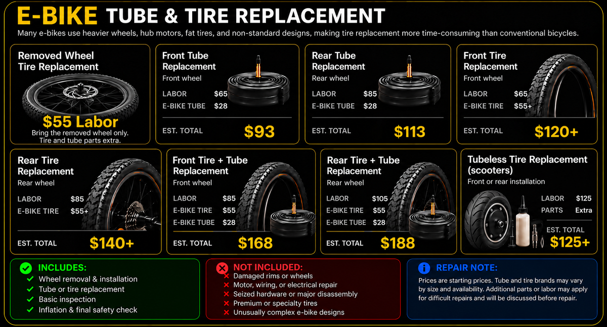 E-Bike Tube & Tire Replacement