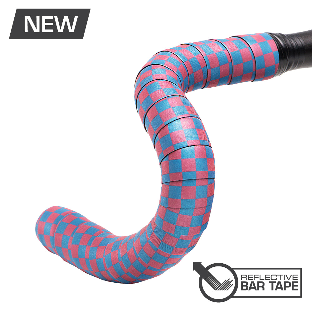 (BT-REFBLPK) Reflective Bar Tape - Blue/Pink Checkered
