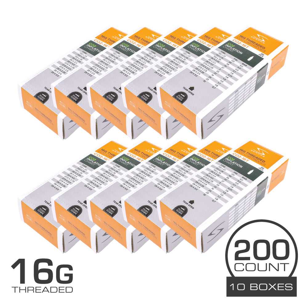 (CO2-16T200) 16 Gram CO2 Threaded Cartridge (200 Count)