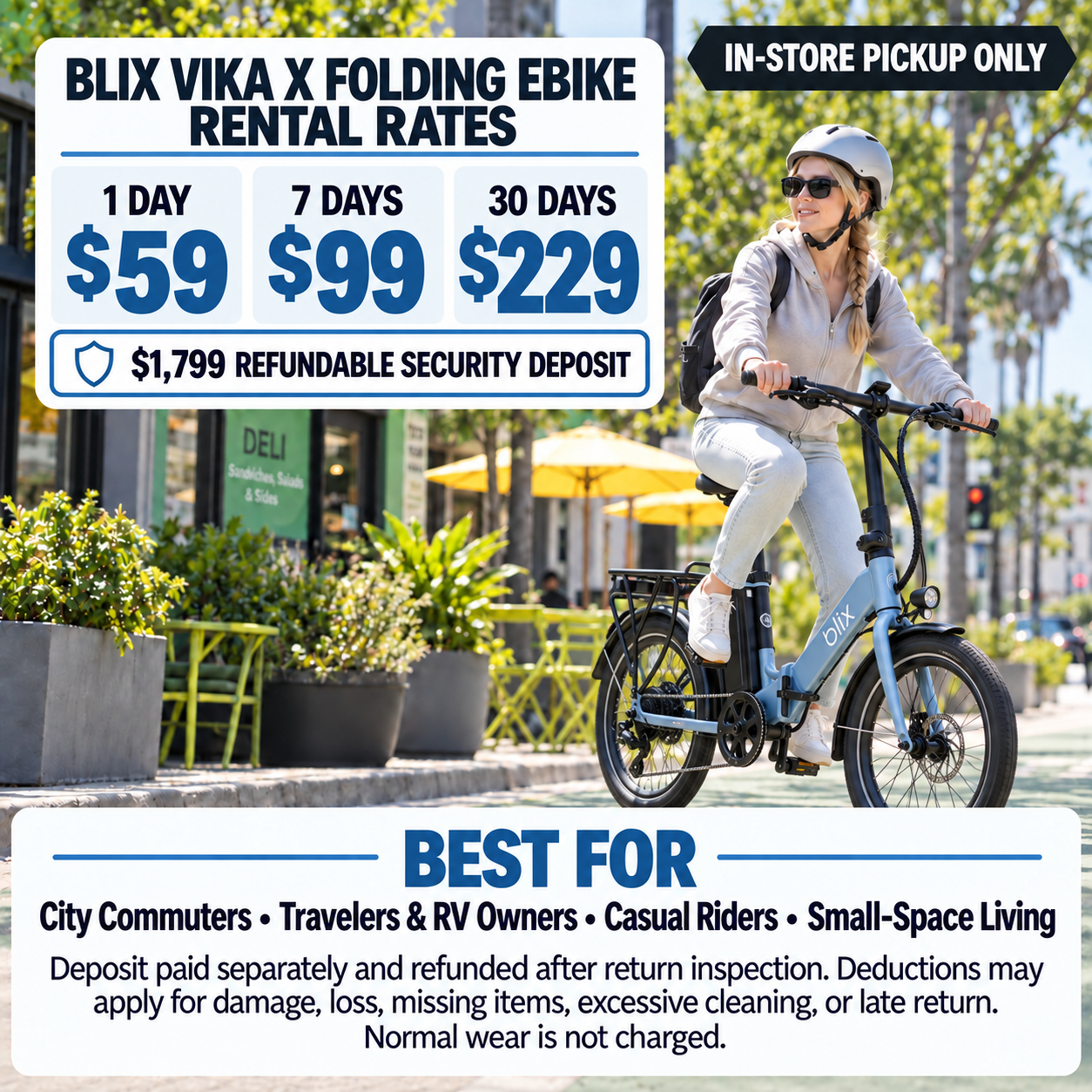 Blix Vika X Folding eBike Rental – Store Pickup Only