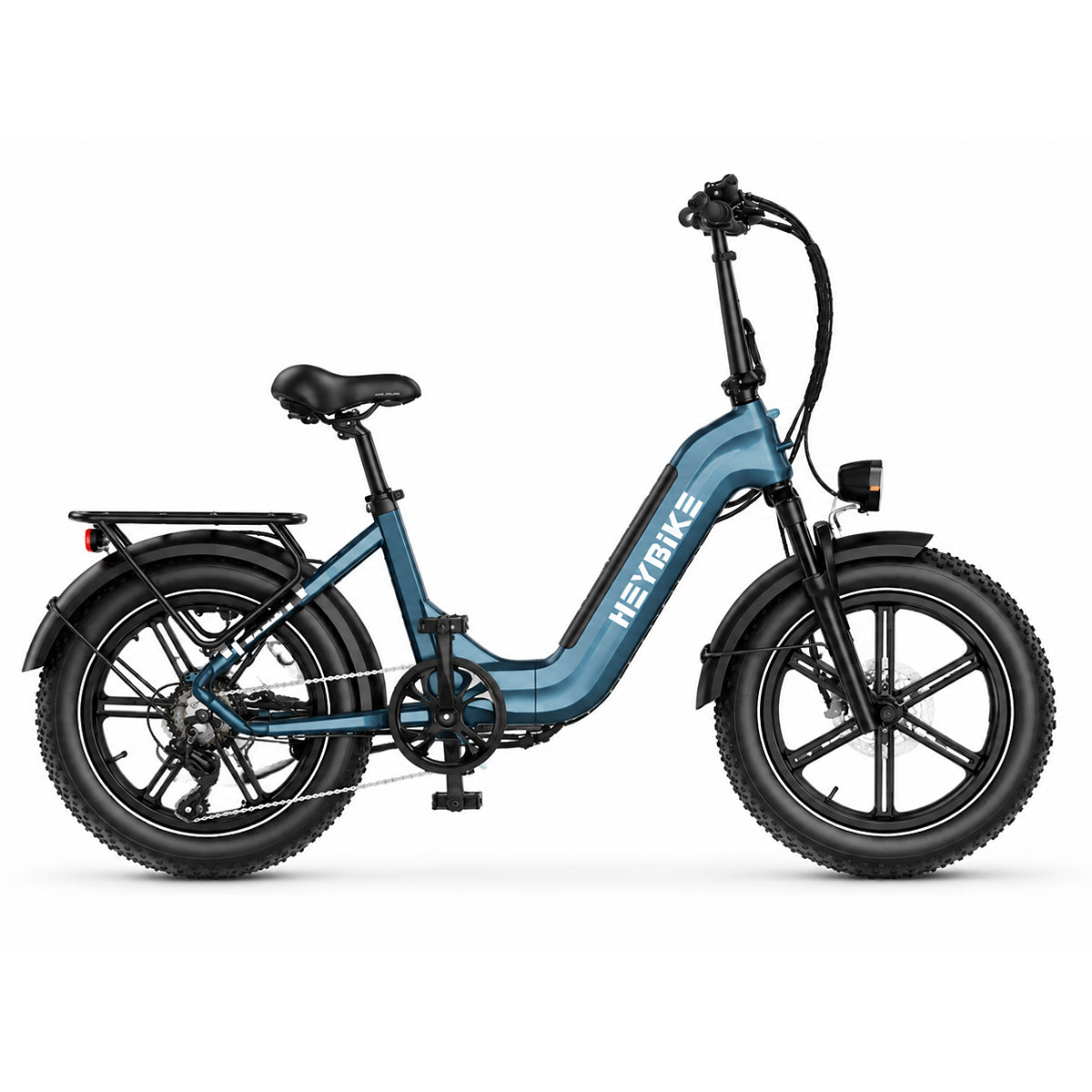 Heybike Ranger  S Powerful Folding E-bike with Fat Tires for Versatile Usages-Blue