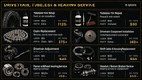DRIVETRAIN, TUBELESS & BEARING SERVICE