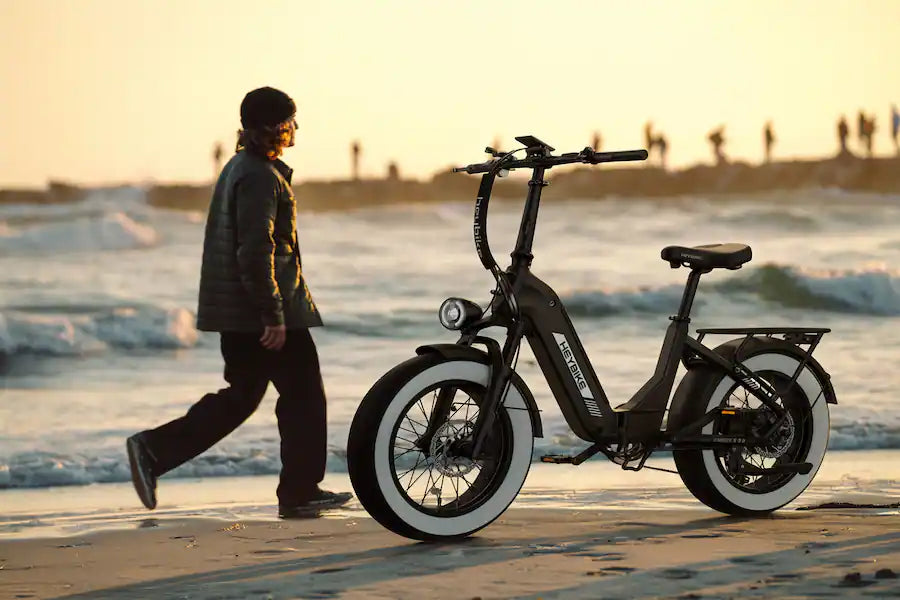 Heybike  Ranger S 2.0  Foldable Step-Thru Fat-Tire 750W Ebike, 55 Miles Max Range, 28MPH - UL Certified - Black