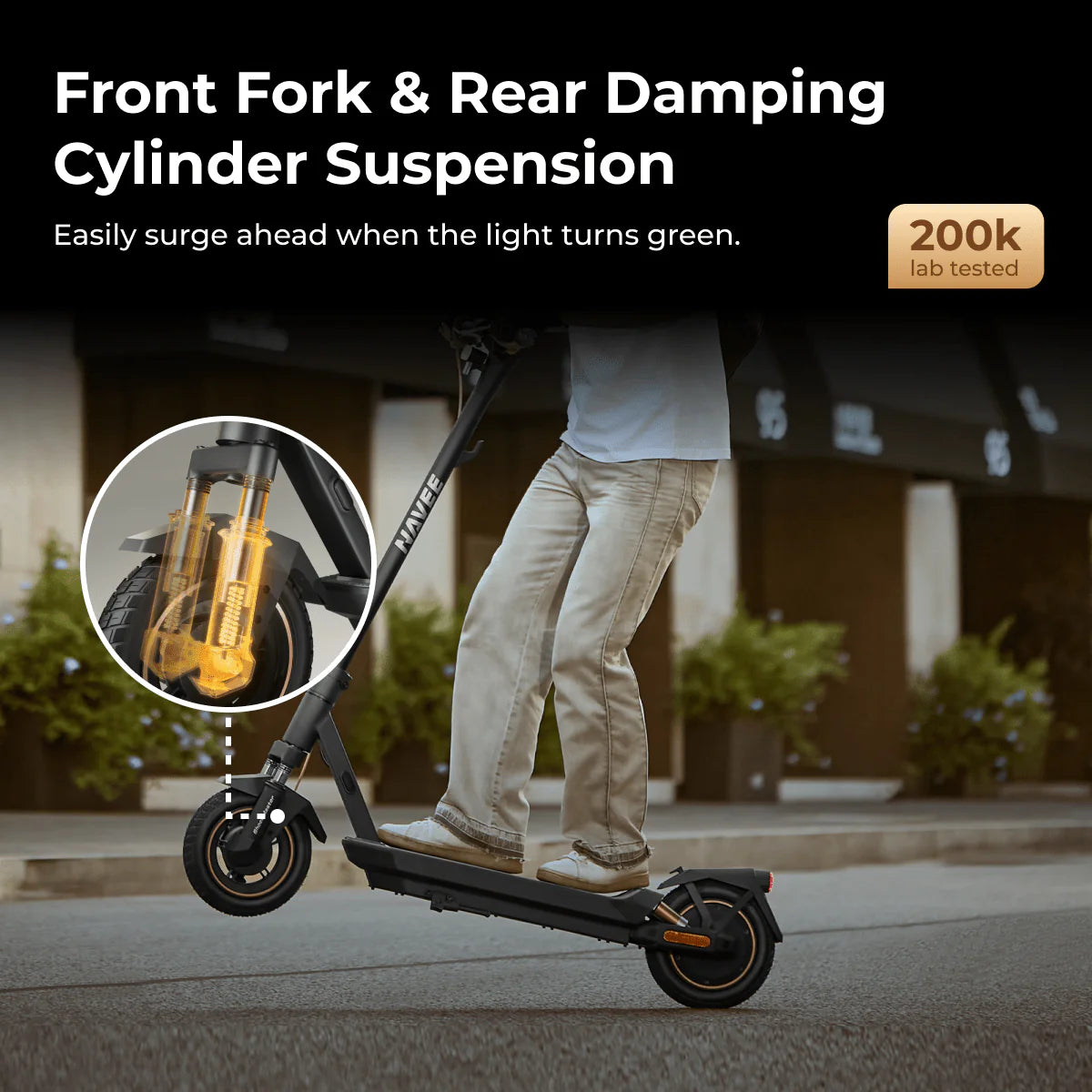 NAVEE   GT3   Max   Electric   Scooter｜Dual   Spring   Shock   Suspension｜46.6miles   Eco-range｜1000W