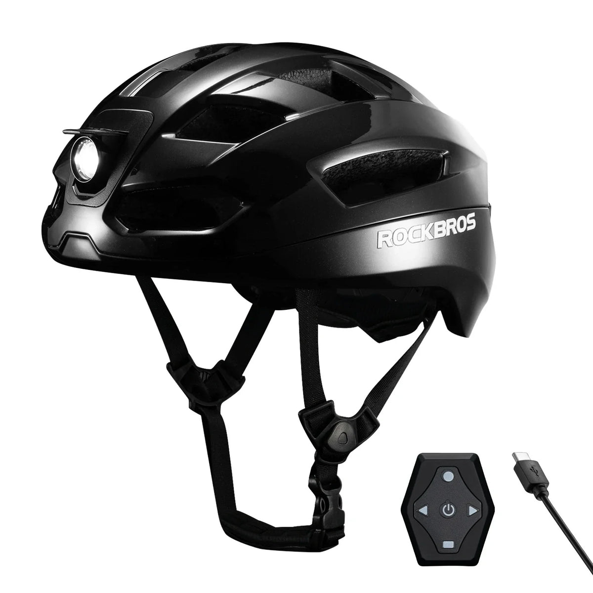 Steering Remote Smart Riding Helmet with Bike Headlight and Tail Light GlowGuard