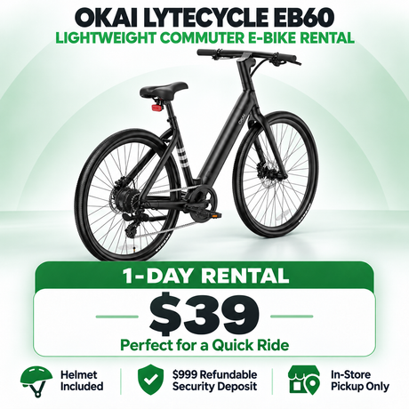 OKAI LyteCycle EB60 Lightweight Commuter E-Bike Rental – Store Pickup Only